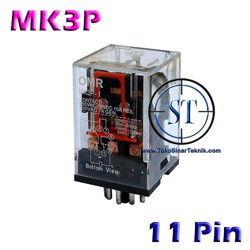 Relay Omron - OMR MK3P MK3P-I 220VAC 11 Pin Bulat 10A General Purpose Relay