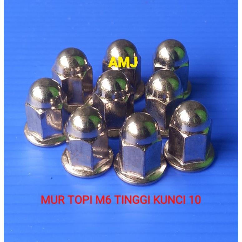 Mur Topi M6 Tinggi Kunci 10