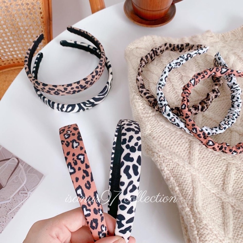 ISANUR97 - BANDO LEOPARD MACAN KOREA / KOREAN HAIR HEAD BAND / BANDO BESAR FASHION / BANDANA