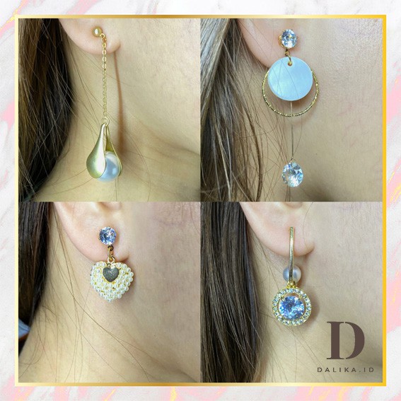 Anting Tusuk Korea / Model Korea Anting Stud Model Berlian Hati Mutiara Permata Gantung