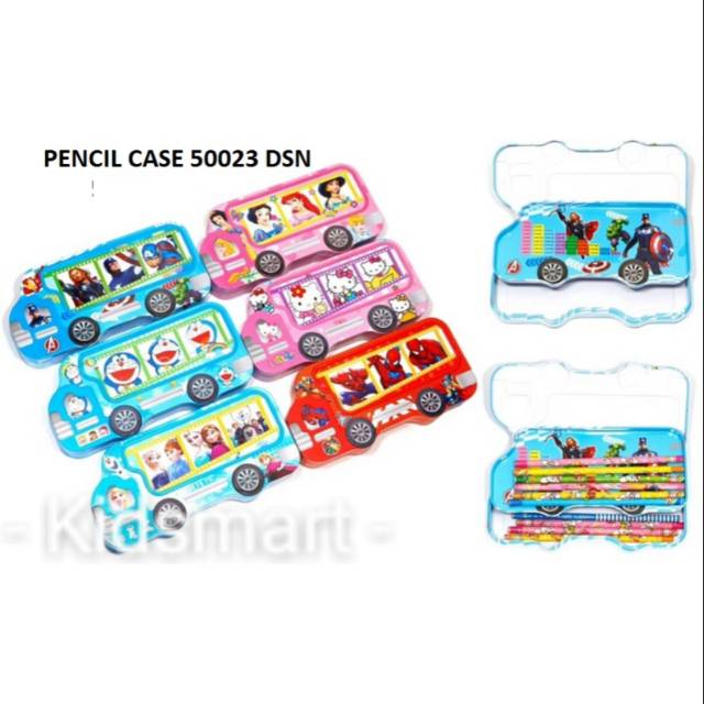 

50023 Pencil case Kotak pensil kaleng tempat pensil karakter mobil