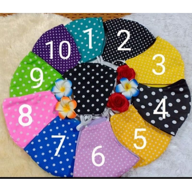 Masker Polkadot Colorful 3 Ply