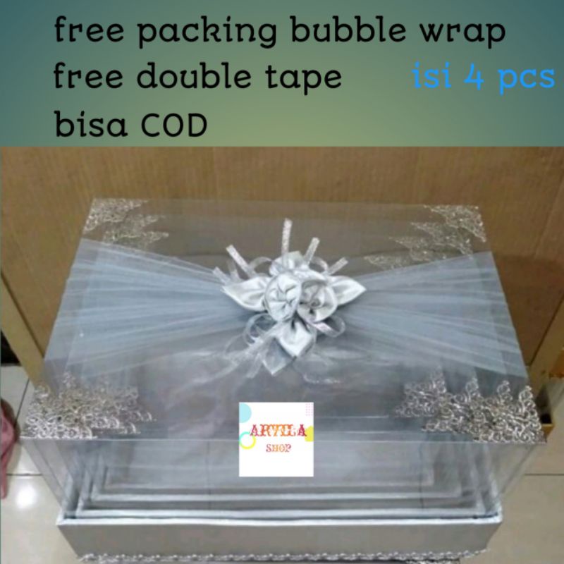 KOTAK PARCEL SESERAHAN HANTARAN PERNIKAHAN MIKA TILE ISI 4 /BOX KOTAK SESERAHAN HANTARAN PERNIKAHAN