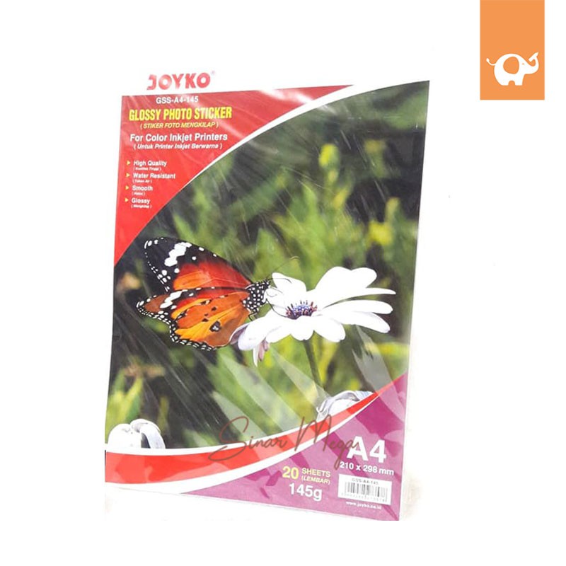 

Joyko Glossy Photo Sticker GSS-A4-145 20 Sheets/ Kertas Sticker Foto Murah