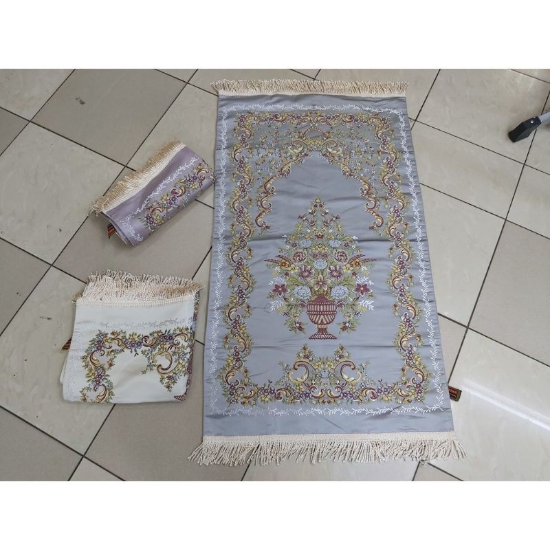 sajasah turkey premium genova motif lavanta/sajadah seserahan