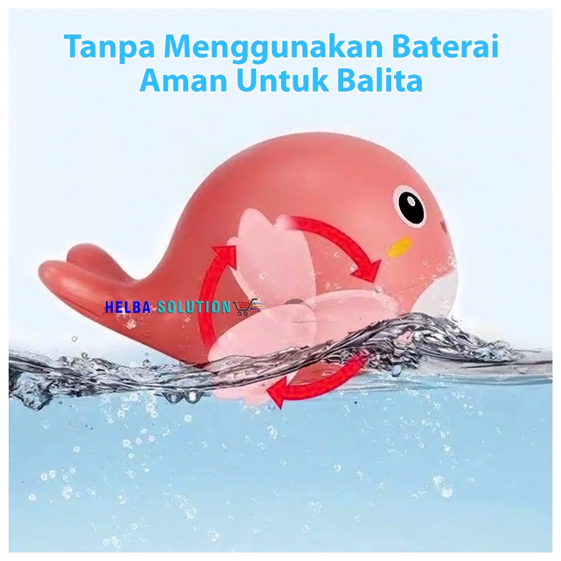 Mainan Air Mandi Berenang Anak Bayi Balita Karakter Ikan Paus Kura Kura Katak Baby Bathing Toy Tanpa Baterai