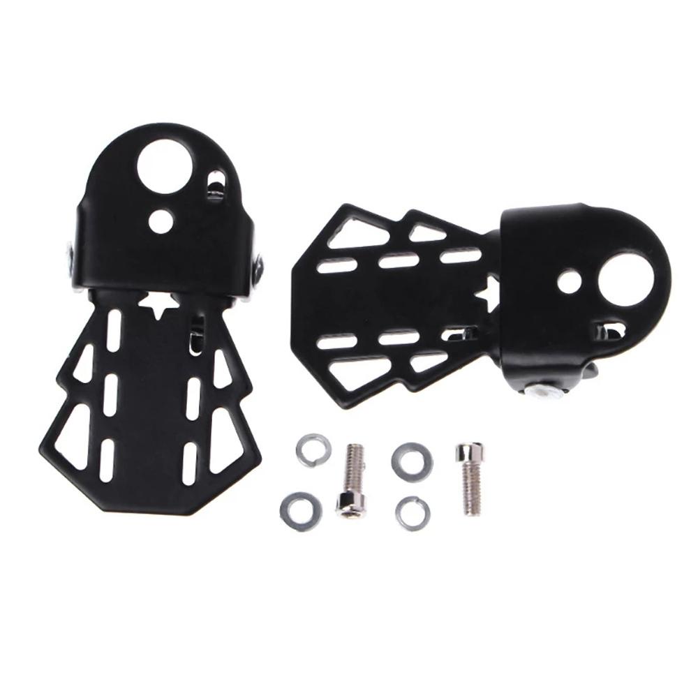 Lanfy Pedal Sepeda Aksesoris Sepeda Bagian Sepeda Road Bike Metal Hitam Folding Bicycle Foot Pegs