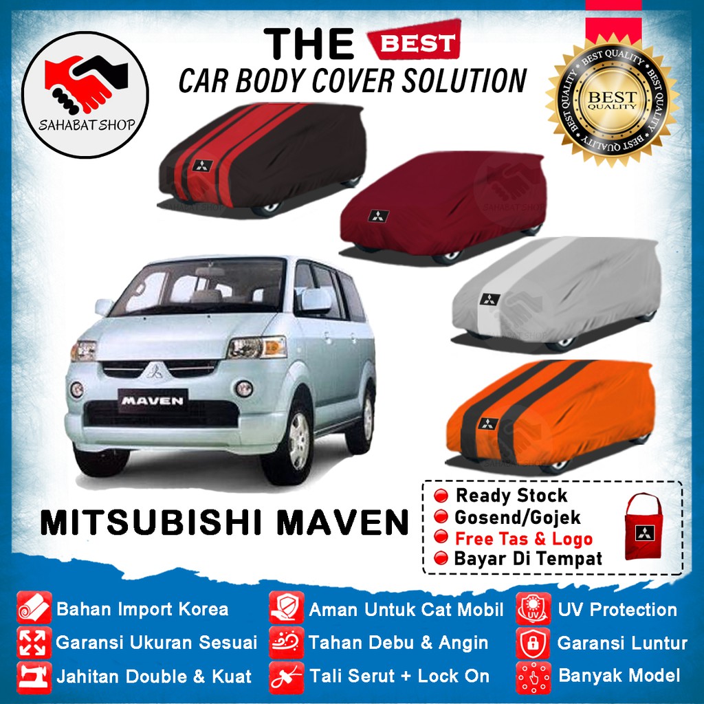 Sahabat Body Cover Mobil Maven / Sarung Penutup Mitsubishi Maven Outdoor 2005 2006 2007 2008 2009 / Selimut Tutup Mantel Jas Pelindung Kerudung Pembungkus Kerodong Kelambu Terpal Mantol Tutupan Bungkus Mobil Maven Waterproof Anti Air Model Biru