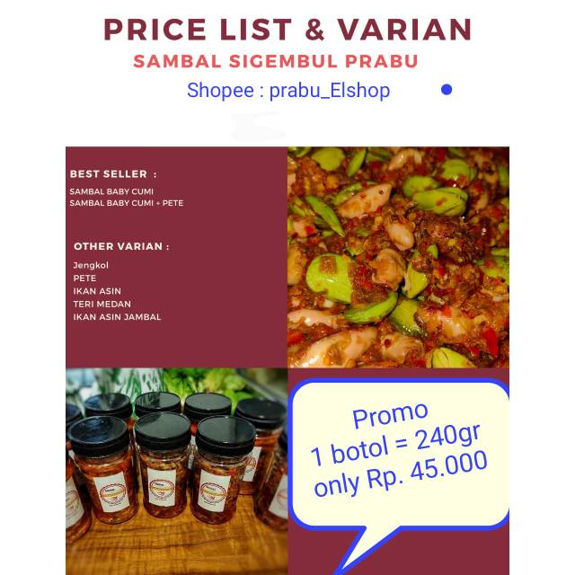 

Sambal baby cumi sigembul prabu