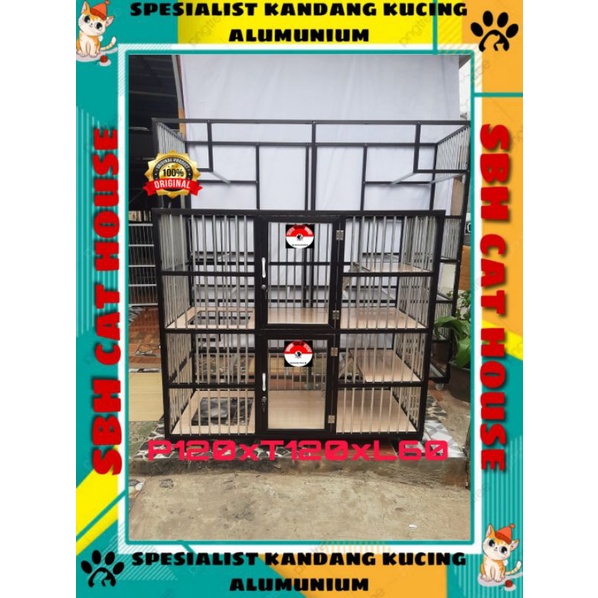 kandang kucing alumunium 2 pintu jumbo