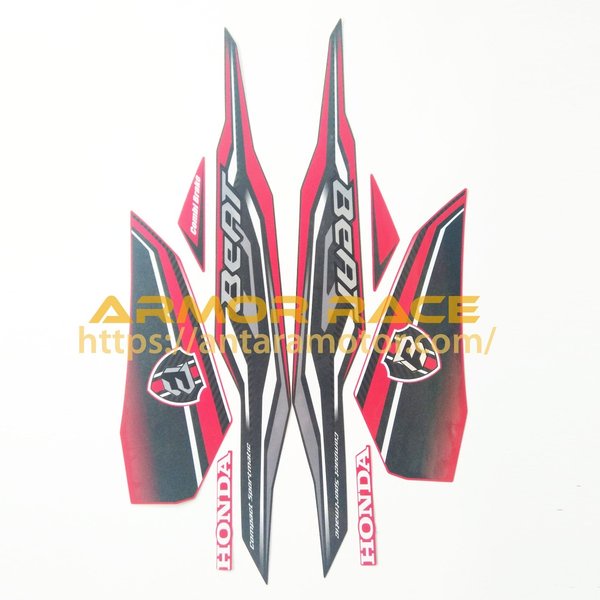 Striping Lis Stiker Honda Beat CBS ISS 2018 2019 Hitam Merah original