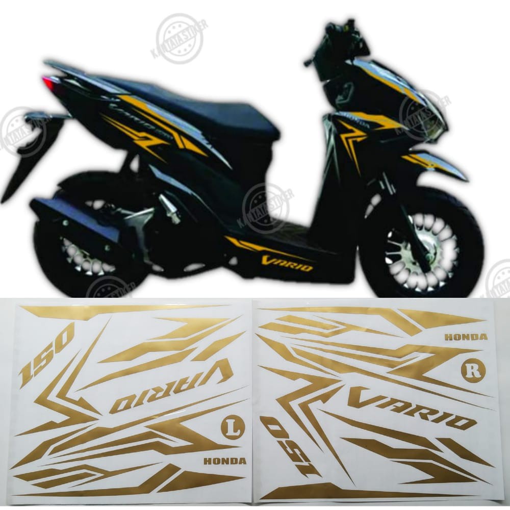 Stiker Motor Honda Vario 150 2019 Variasi Lis Gold