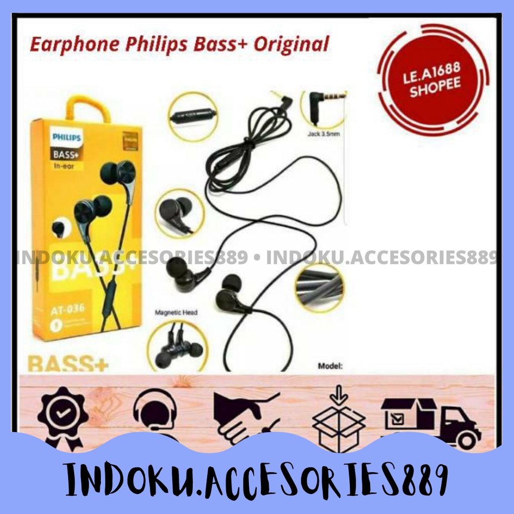 [BISA COD]Headset PHILIP AT-036/Qp-036 Magnetic Full Bass