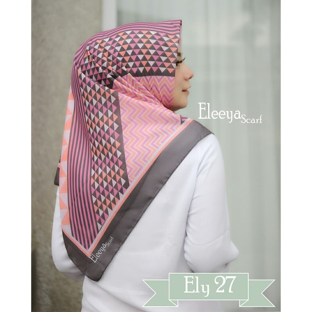 HIJAB SEGIEMPAT MOTIF ELY 27 || Eleeya Scarf