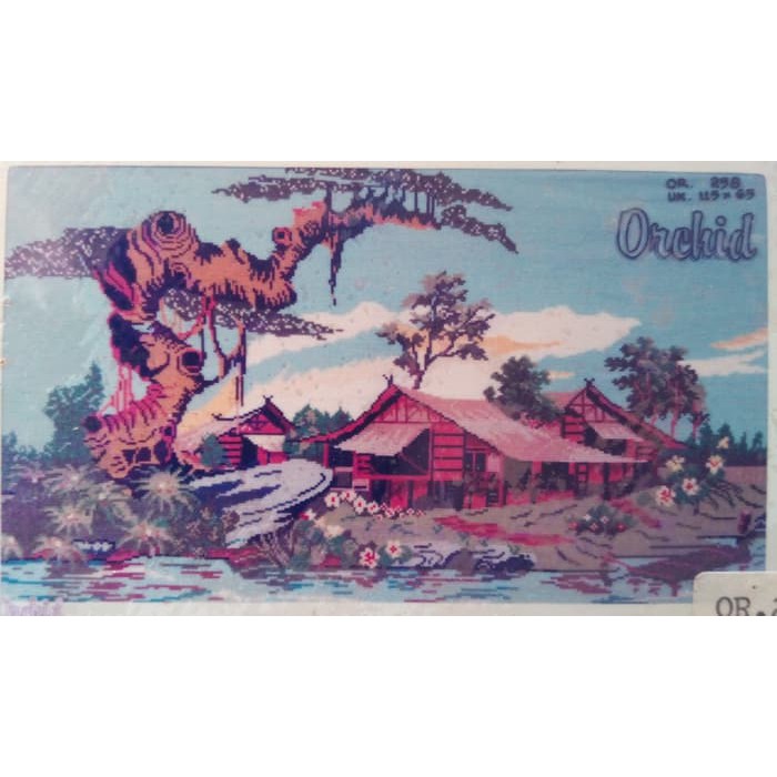 KRUISSTEEK KRISTIK ORCHID MOTIF PEMANDANGAN OR 298