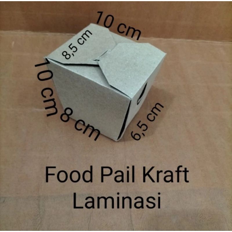 

GROSIR [100pc] FOOD PAIL KRAFT LAMINASI Kotak Kemasan Makanan Snack