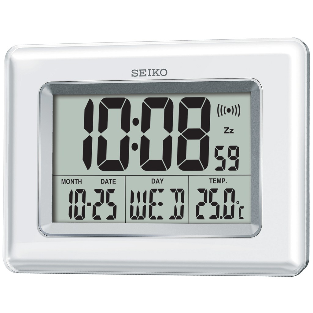 Jam Digital Seiko QHL058W / QHL058K 25 cm - Digital Alarm Table Clock