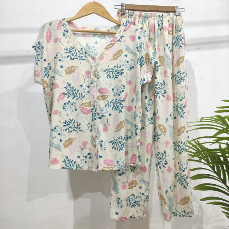 PIYAMA KANCING HITS PIYAMA KANCING BUSUI | PIYAMA RAYON | HOMEWEAR-NK 31