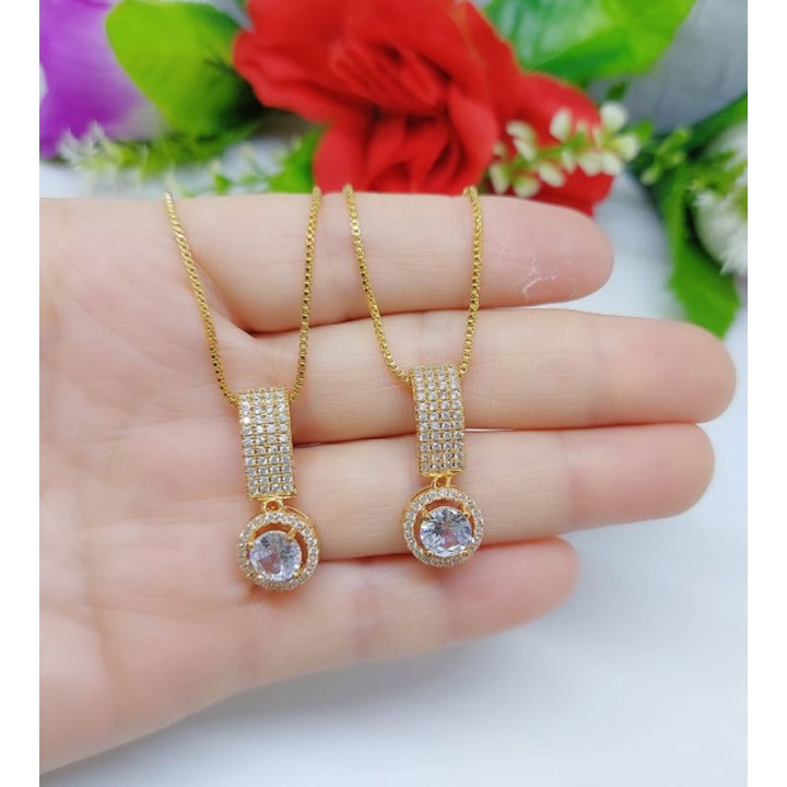 Set Perhiasan Kalung+Liontin Xuping Permata Lapis Emas 18k