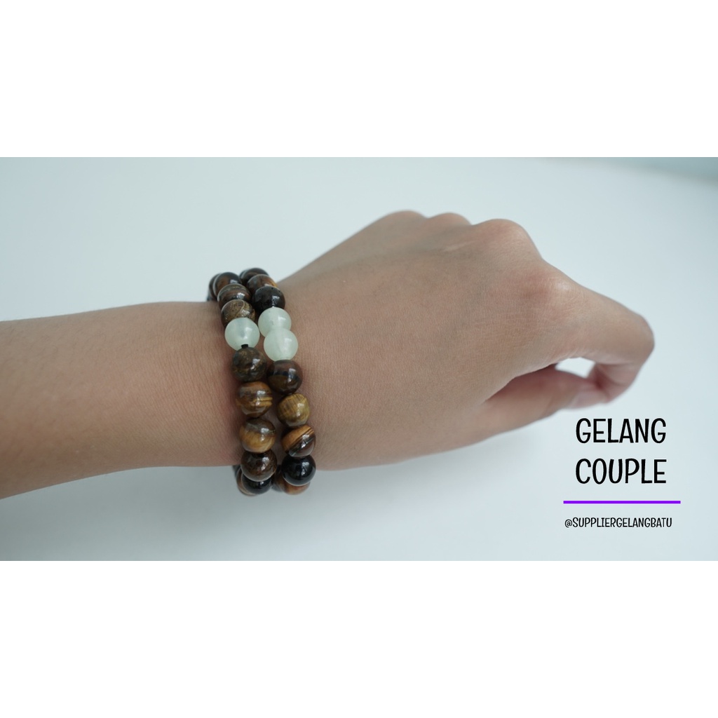 gelang batu FOSFOR TIGER EYE pasangan distance bracelet couple akik