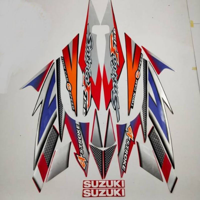 striping lis stiker standar ori satria fu CBU 2006 2007 merah stiker ori satria fu CBU striping satr