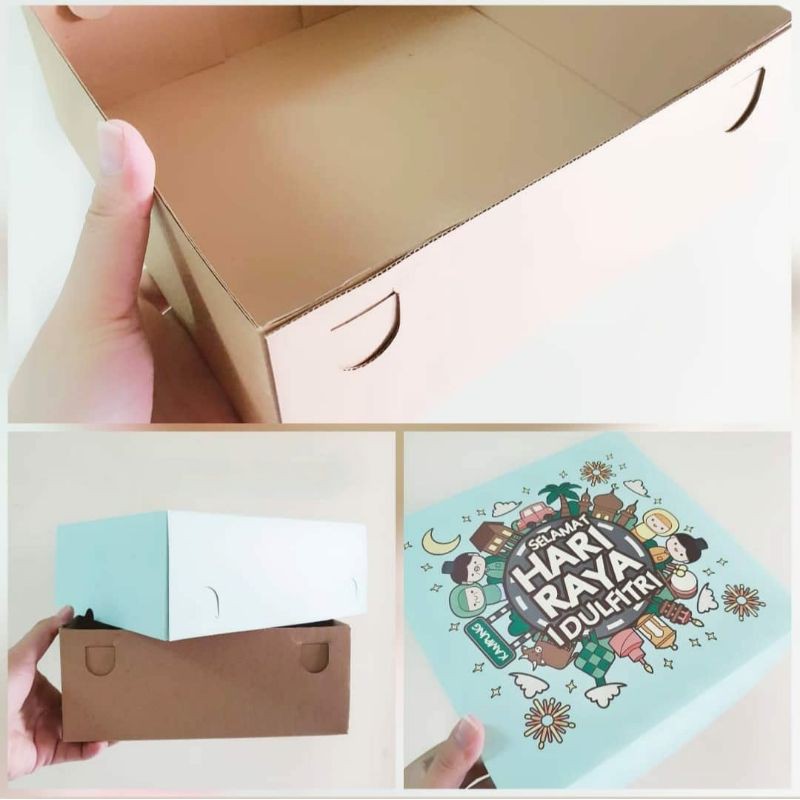 

(5 Pc) Kotak Kue 25x25x10 HARI RAYA Chiffon Bolu Marmer Parsel IdulFitri Ramadan Lebaran Hampers