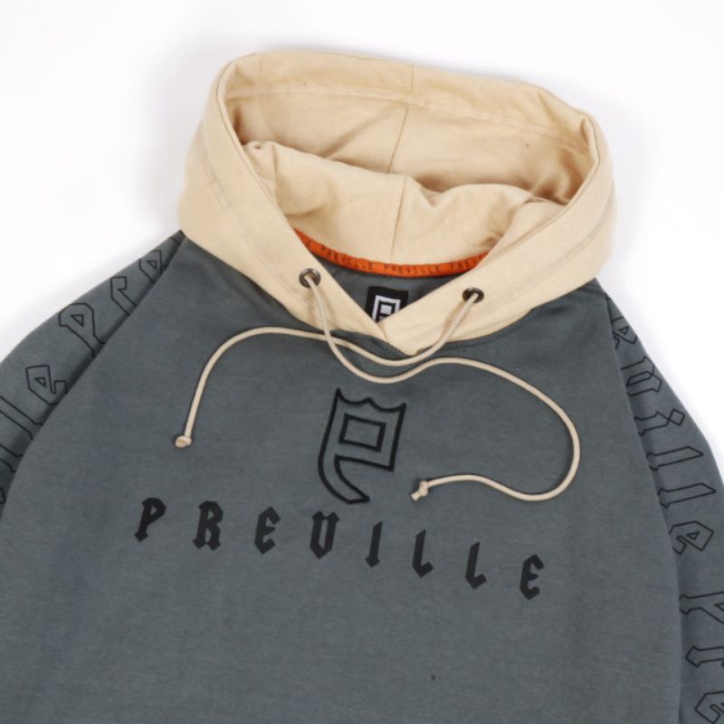 READY!!!SWEATER HOODIE ORIGINAL PREVILLE SIDEHAND COMBI FLAG GREY AUTHENTIC