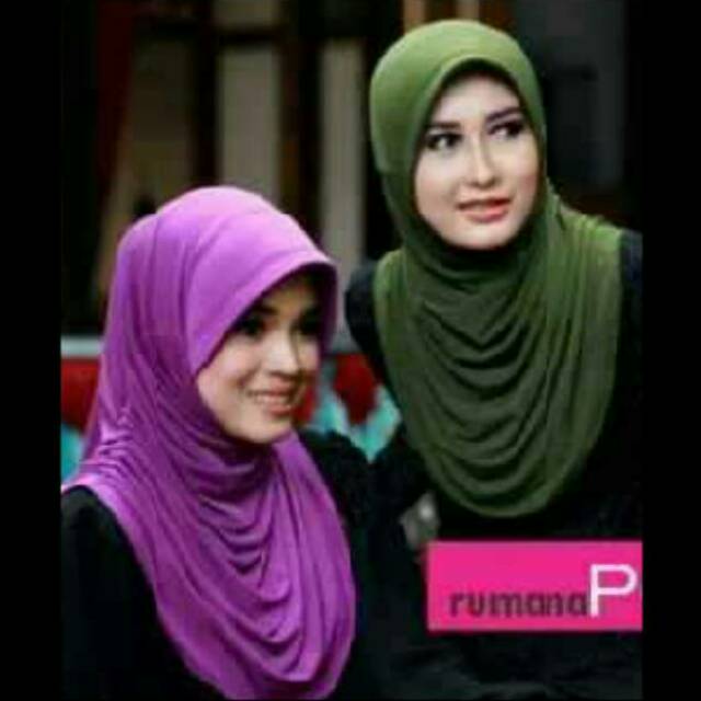 Rumana Polos Hijab Instant Bergo / Kerudung Instan Ruhmana Spandex Sutra With Pet