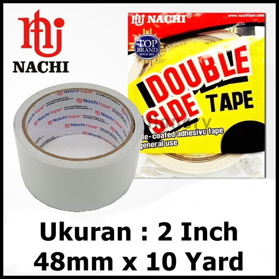 Double  Tape Merek Nachi 2 inch 48mm x 10 yard (PALING BESAR) Plester bolak-balik