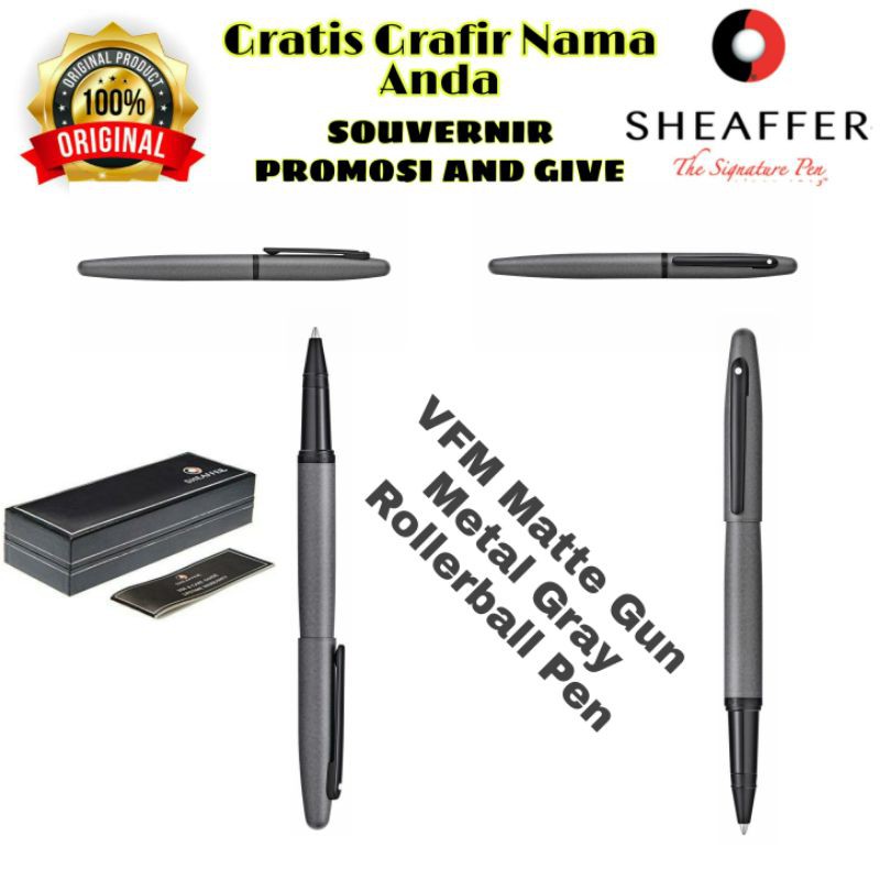 

PULPEN SHEAFFER VFM GRAY MATTE ROLLERBALL PEN ORIGINAL GRATIS GRAFIR NAMA ANDA