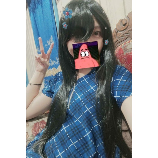 preloved wig hitam | wig cosplay