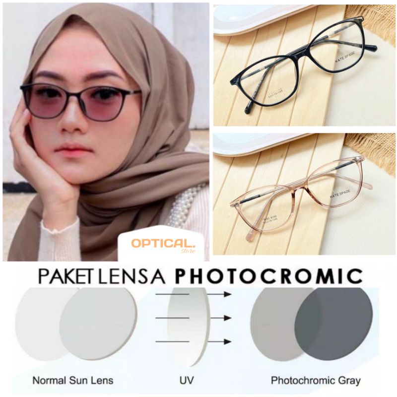 PAKET PHOTOCROMIC BROWN Frame Kacamata Kate Spade 8150 / Frame Kaca Mata Minus / Kacamata Cewek