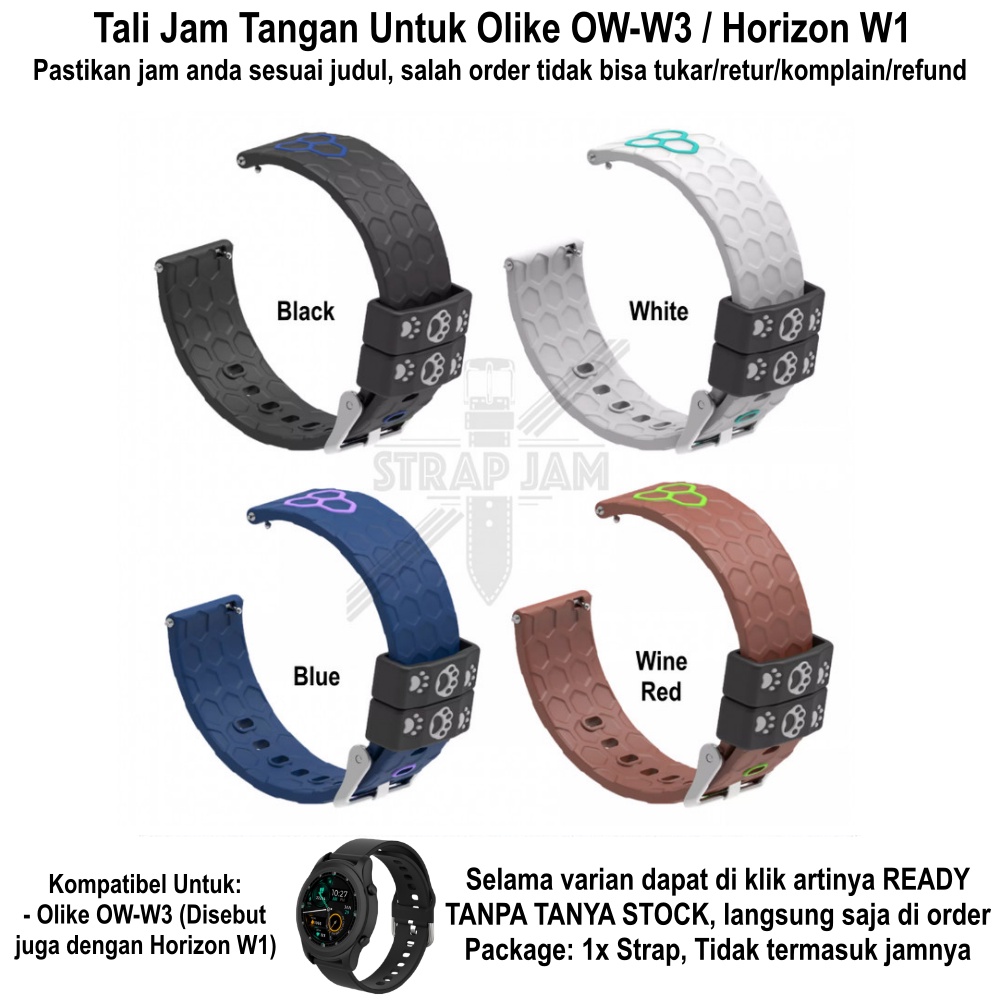 CUTE Tali Jam Olike OW-W3 Horizon W1 - Strap 20mm Rubber Cat Foot Print