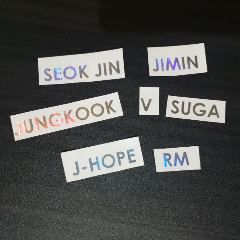 

Sticker BTS nama anggota Hologram