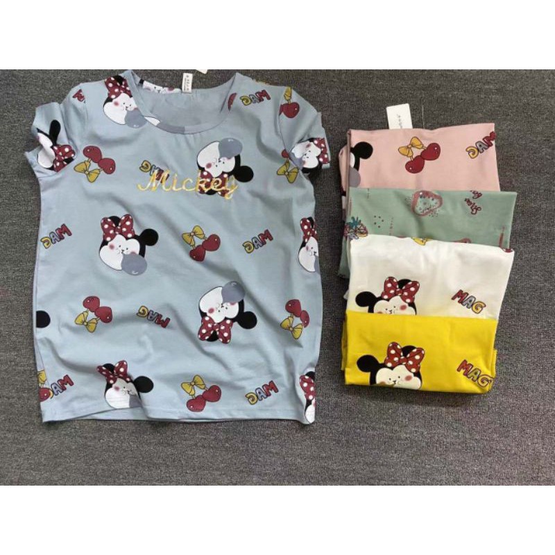 Kaos Import Korea Simple Blouse Tsum Tangan Pendek