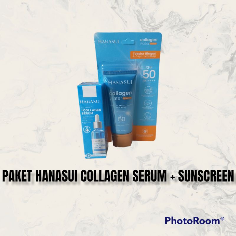 ✨SHASYA✨PAKET HANASUI FACE SERUM VIT C COLLAGEN  WITH SUNSCREEN COLLAGEN WATER SPF 50 ++++ FOR ALL SKIN TYPE BEST SELLER PrODUCT