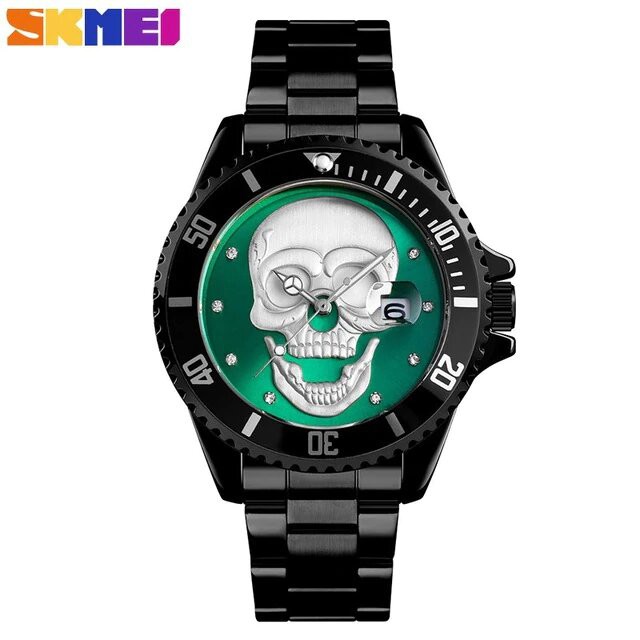 Jam Tangan Pria / SKMEI Skull 9195 / Jam Tangan Analog Original / SKMEI