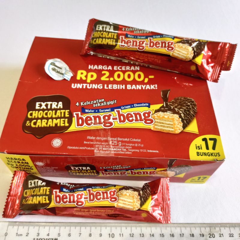 

BENG-BENG box ( 17 pcs @ 25 g ) Beng Beng cokelat crispy