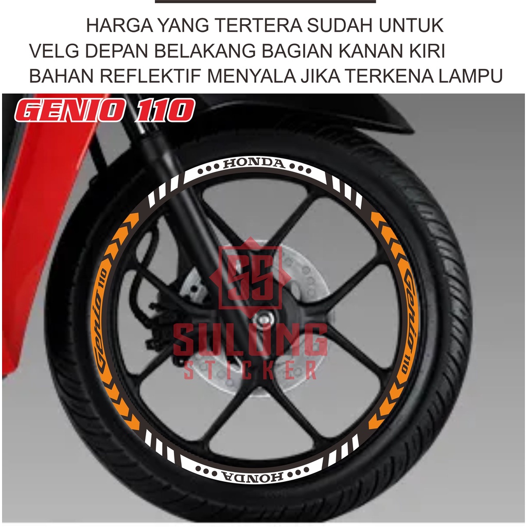 Stiker Velg Motor Honda Genio 110 Cutting Sticker Pelk Variasi Aksesoris Terbaru