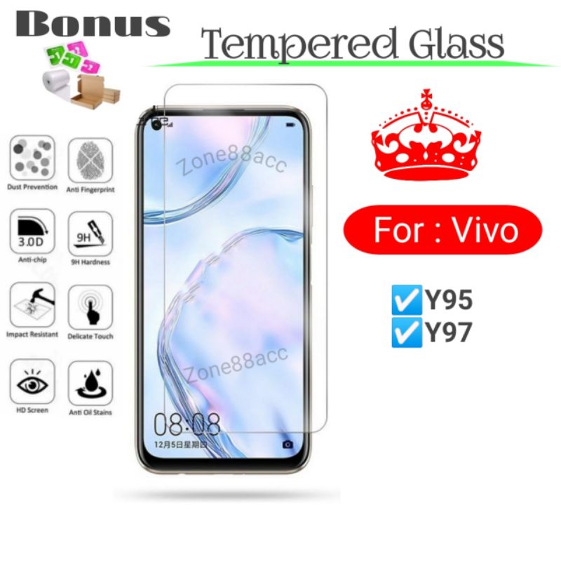 Antigores Tempered Glass Screen Guard protector Vivo Y95 Y97 TG Bening Antiblue Spy Blue light Full Garskin Lensa Lens Pelindung Layar 9D