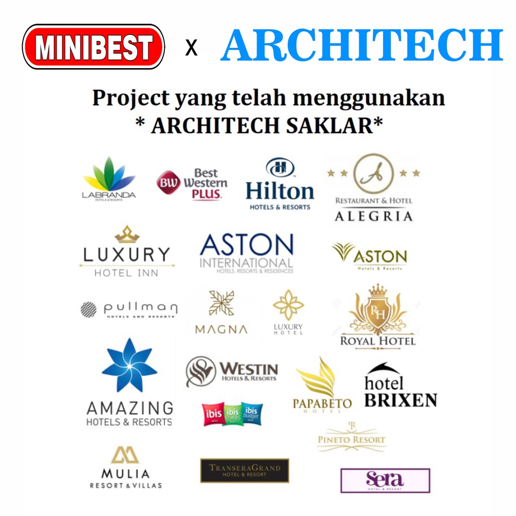 ARCHITECH SAKLAR LAMPU/ STOP KONTAK SAKELAR/ CETEKAN/ COLOKAN ARCHITECH B9 PLATINUM GOLD (MB)