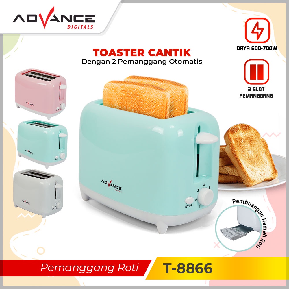 【Garansi 1 Tahun】Advance Pemanggang Roti Listrik Toaster Sandwich Otomatis Pop-up