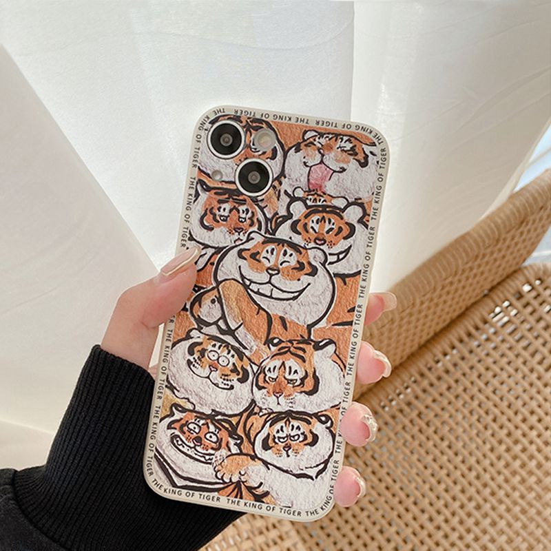 Funny Cartoon Tiger Case for iPhone 6S 7 8 Plus XR XS Max iPhone 11 12 13   Pro Max Apple Case ip 13 Smile Tiger Cover