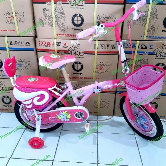 Sepeda Lipat 18 Inch Anak Perempuan Atlantis Venus Pink