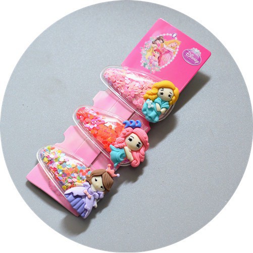 Jepit Rambut Set 3 Korea Anak Gliter Princess Unicornn Lucu Aksesories Rambut Bling Blink isi 3 pcs