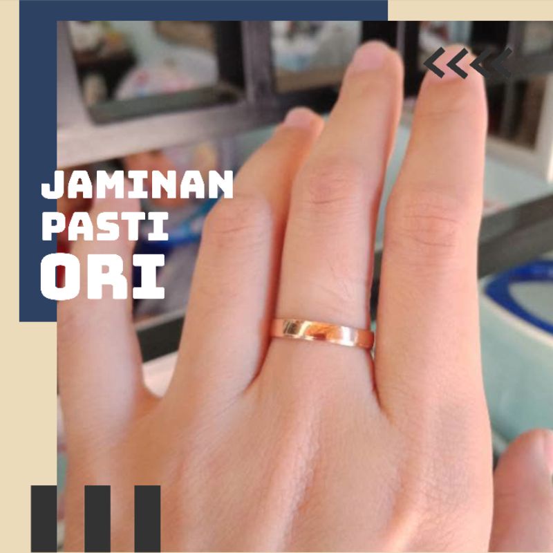 Cincin Emas Pria Wanita Model Polos Cincin Kawin Cincin Tunangan