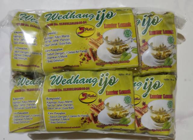 

Wedang Ijo Pelangsing / Luntur Lemak 3 putri isi 10 pcs include gula batu