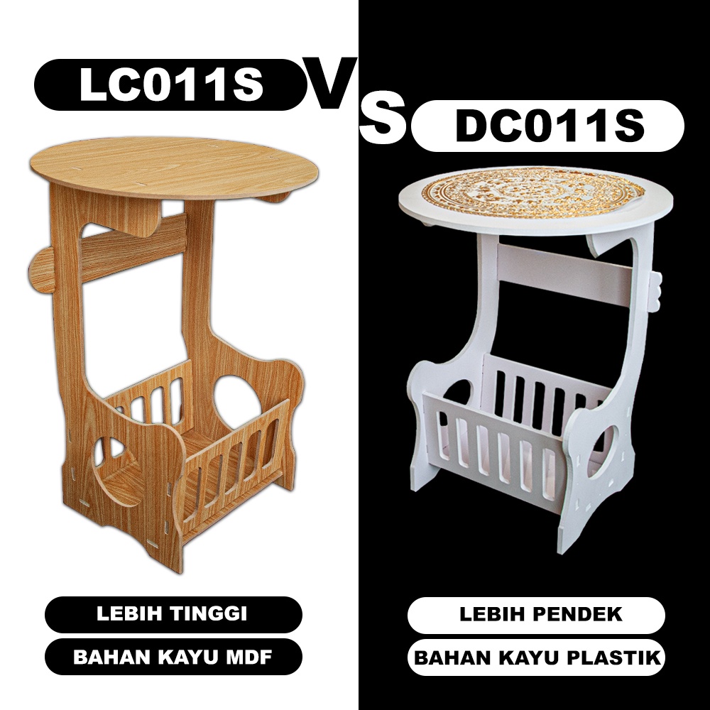 Meja Sudut Minimalis Ruang Tamu Rak Meja Ngopi Kotak DC011S