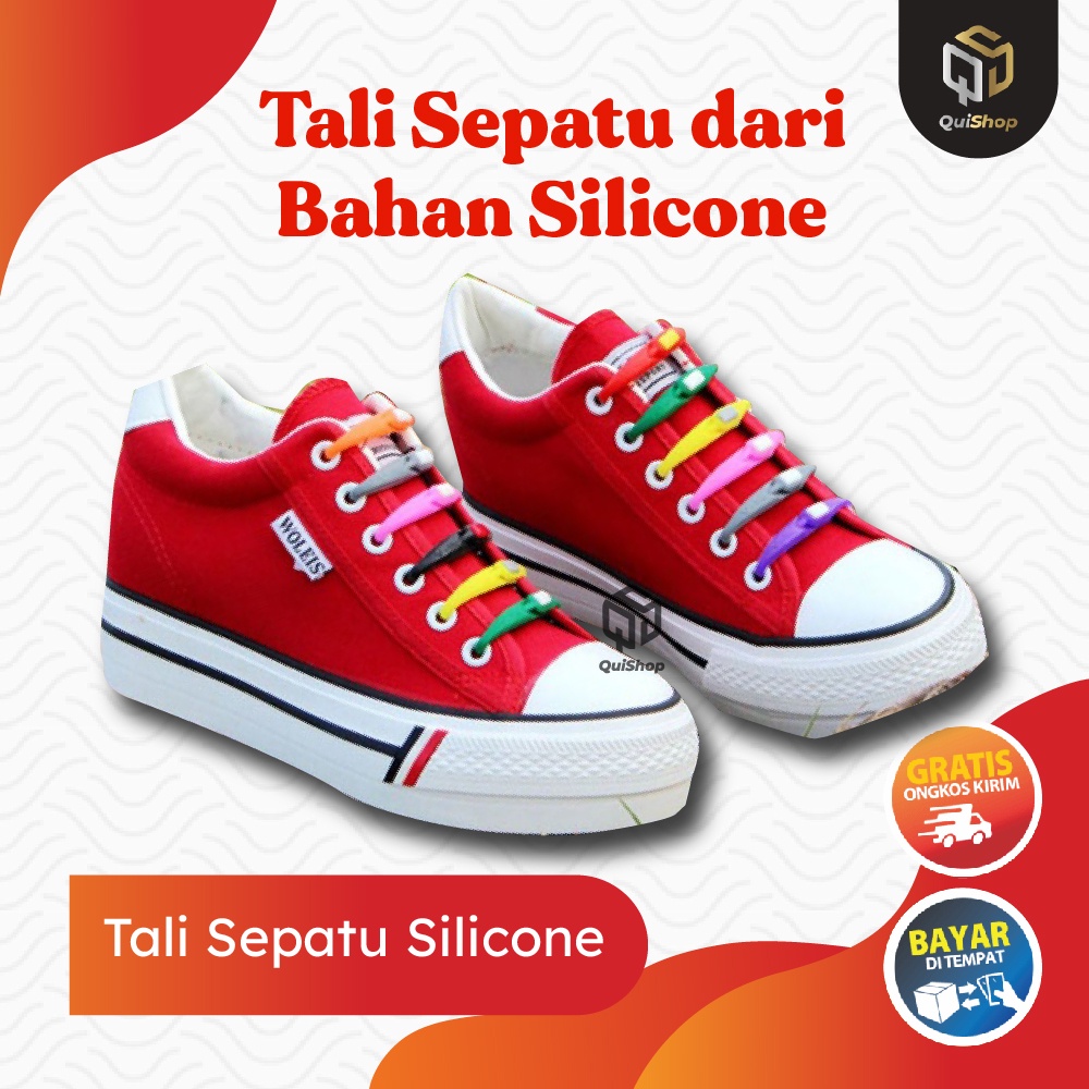 12 Pcs Lazy Shoelace Hilaces Silicone Tali Sepatu Silikon Aksesoris Pria Berkualitas