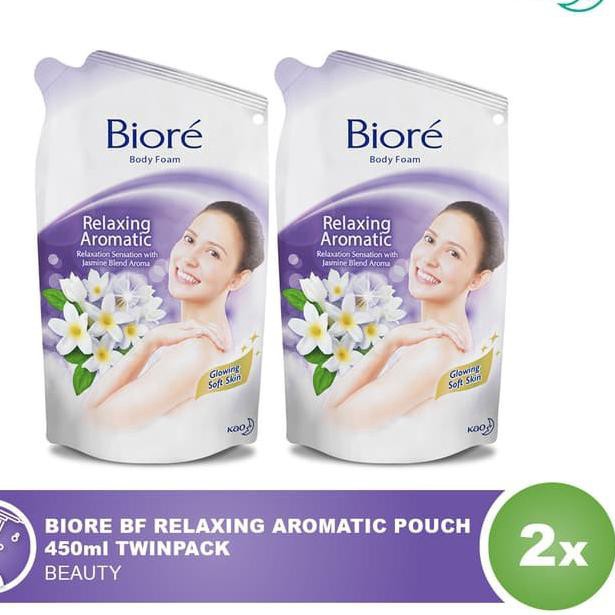 Biore Body Wash Relaxing Aomatic Refill 450 ml x 2 Pcs ( TWINPACK) ORIGINAL-BPOM